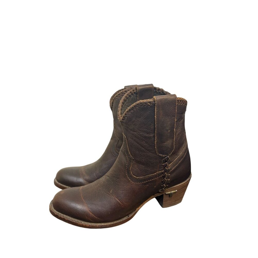 Lane Brown Leather Ankle Boots Size 6